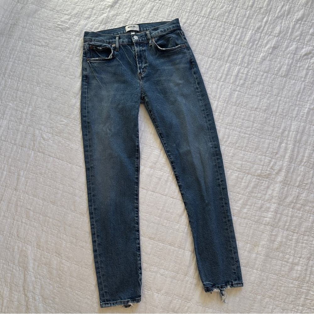 Agolde Toni Mid Rise Straight Jeans 26 Landmark